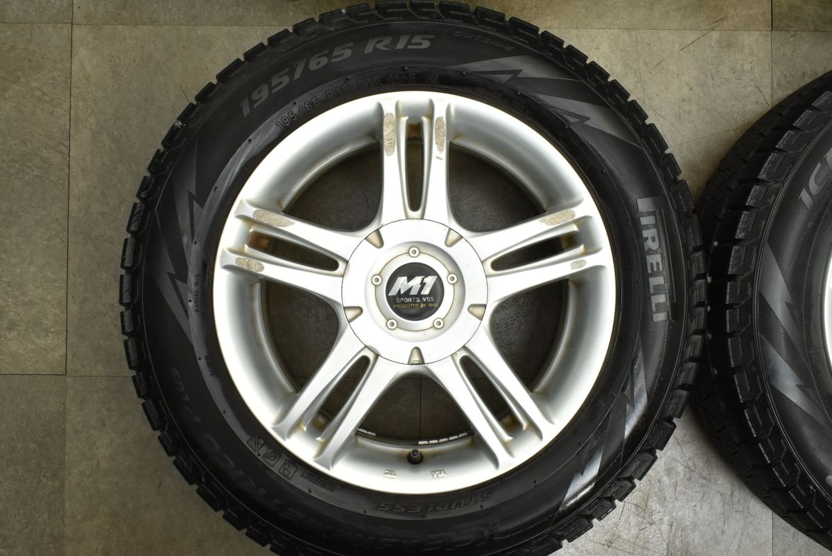  交換用に M 1 SPORTS VS 5 15 in 6 J 45 PCD 100 114 3 ピレリ アイスアシンメトリコプラス 195 65 R ノア ヴォクシー セレナ 15インチ タイヤ ホイールセット
