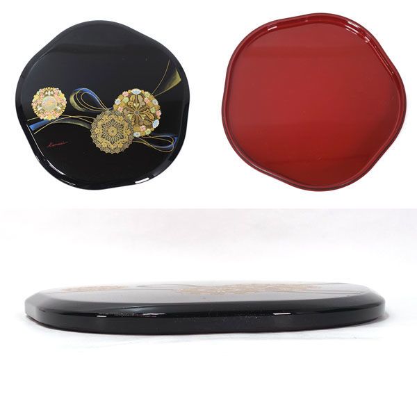 山本寛斎 ◇【漆器】山本寛斎/都梅型オードブル 蓋付2段重 166 ギフト