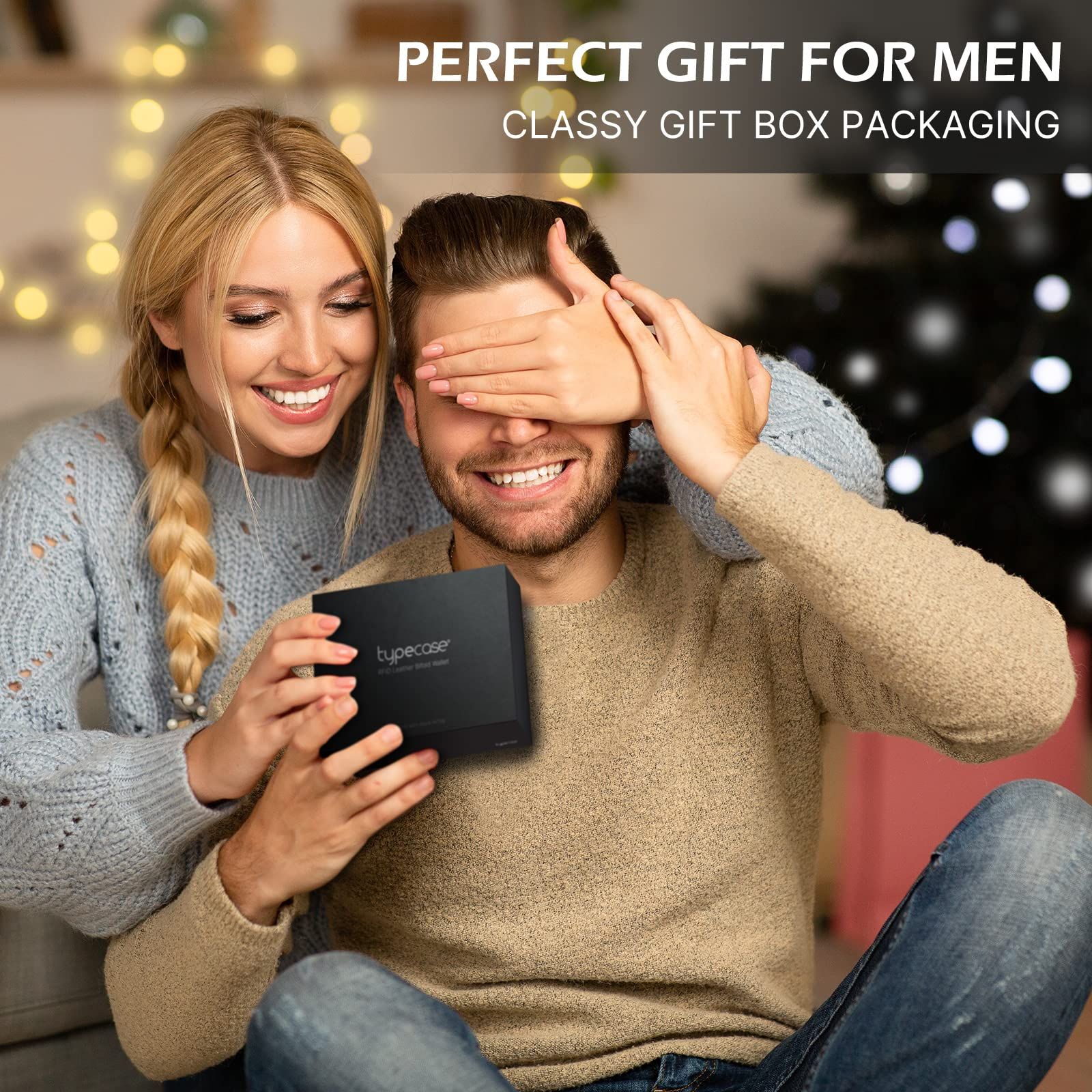  typecase メンズウォレットカードホルダー スマートウォレット ポップアップアルミケース レザー RFIDブロッキング スリム ミニマリスト フロントポケット - カード容量9-14 IDウィンドウ キャッシュスロット カーボンファイバー ブラ 小銭入れ コインケース 財布 ケース 小物入れ