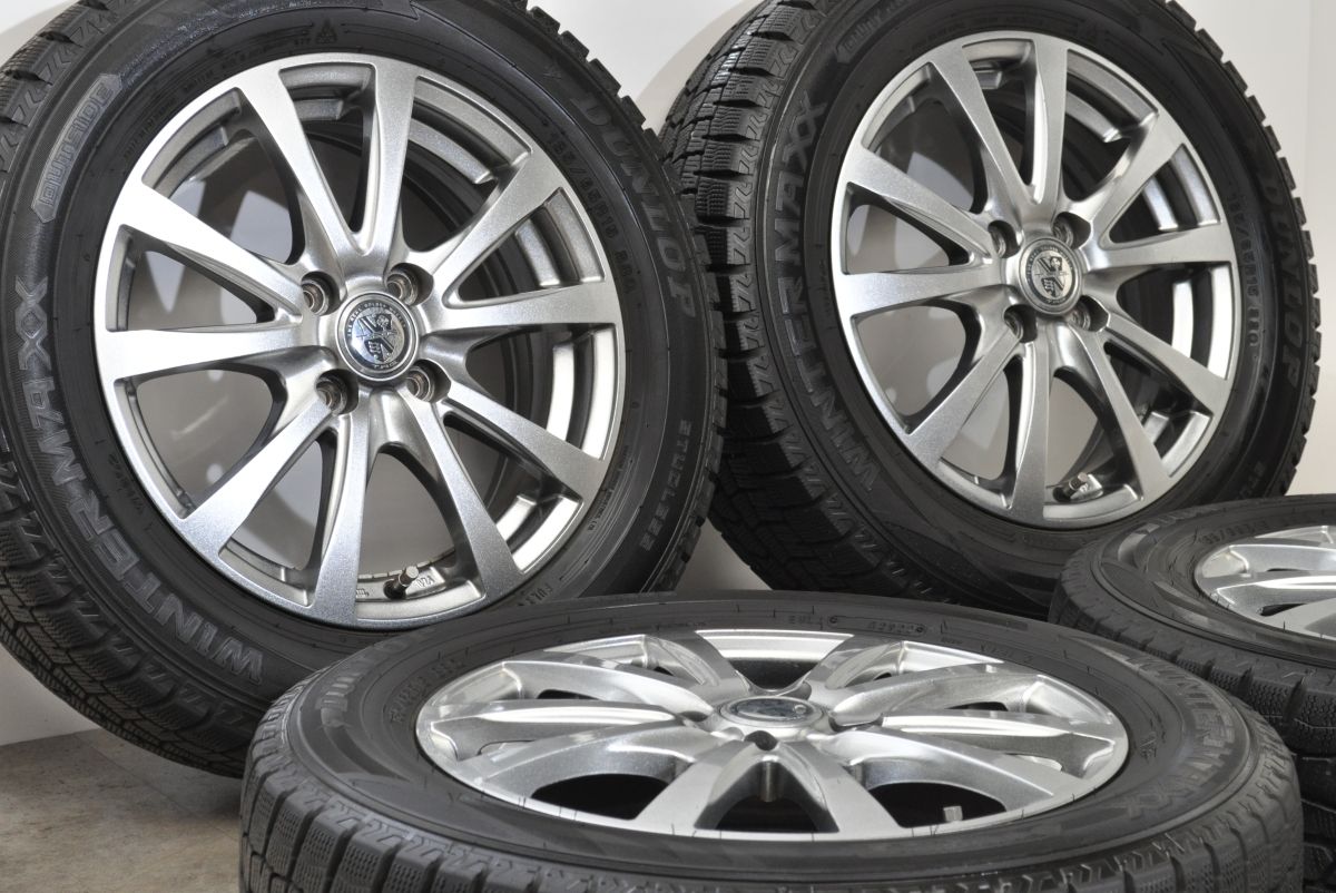 程度良好 TRG 15 in 5 J 43 PCD 100 ウィンターマックスWM 02 185 65 R アクア ヴィッツ カローラフィールダー フィット スイフト