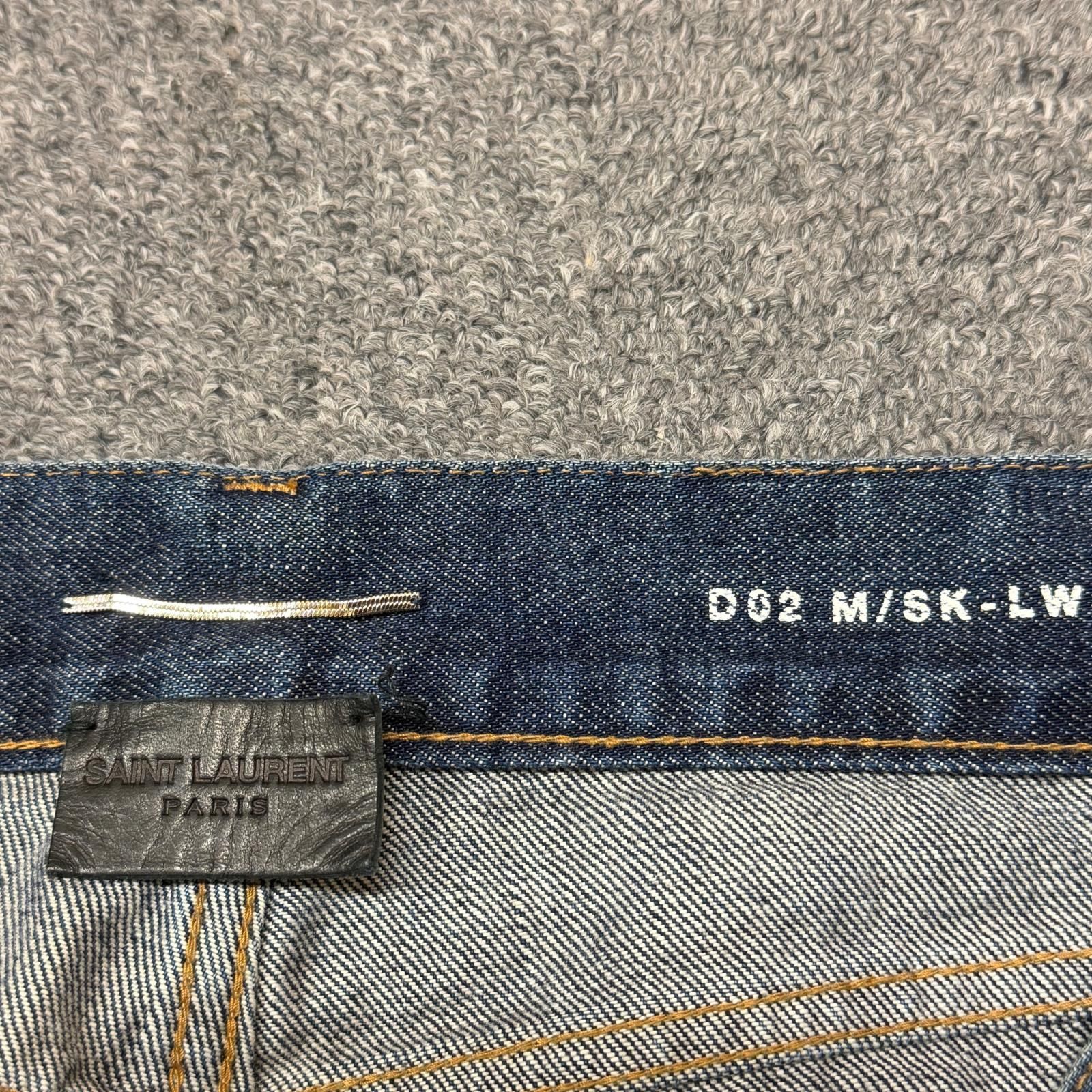 国内正規 SAINT LAURENT PARIS カットオフリペア加工スキニーデニム 