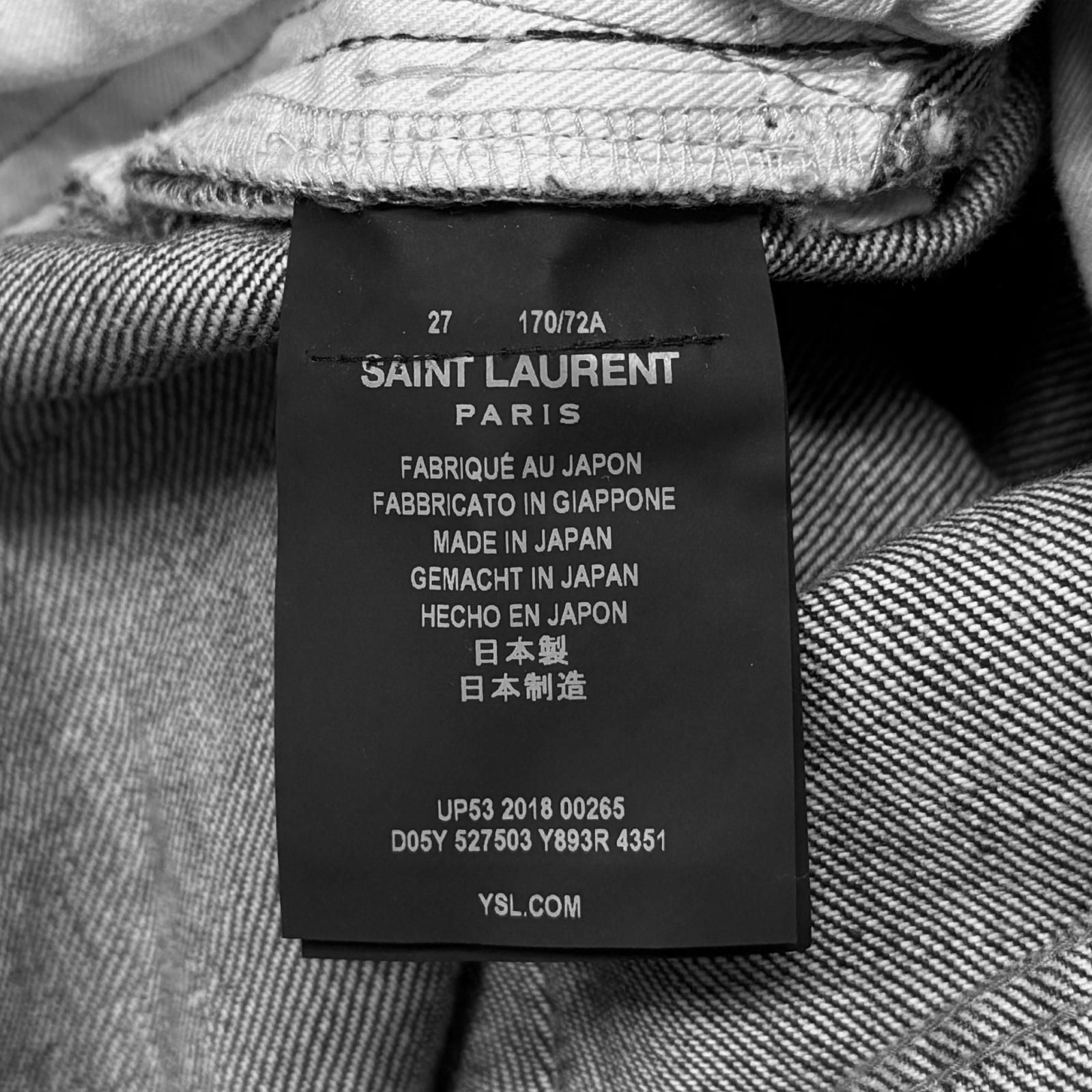 国内正規 SAINT LAURENT PARIS カットオフリペア加工スキニーデニム 