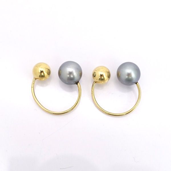 ◆K 18 パール 7.6 mm珠 イヤーカフ イヤリング 両耳 イヤリング|ピアス|アクセサリー ブランド