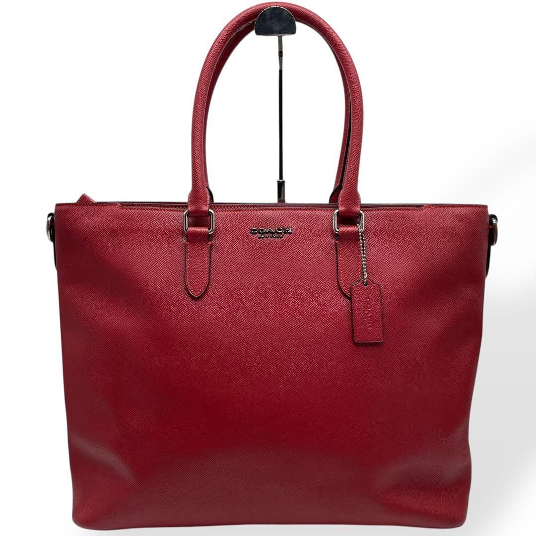 COACH コーチ 2 WAYトートバッグ ベケット ビジネストート レッド
