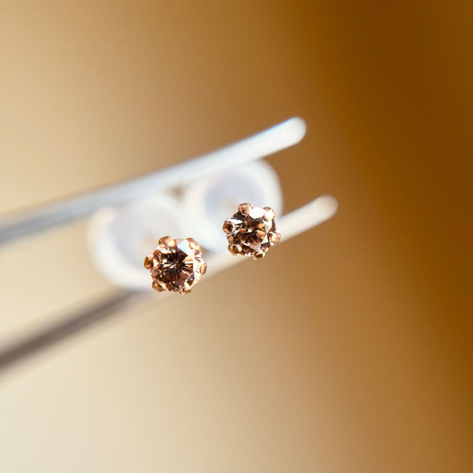 K18PG 希少☆天然ピンクダイヤモンド 0.14ct ピアス 18金ピンク