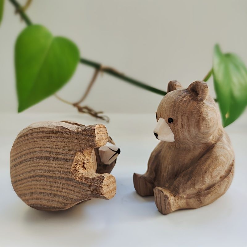 SGYP200 熊 くま 手彫り木製ベアオブジェ｜温もりあふれるハンド