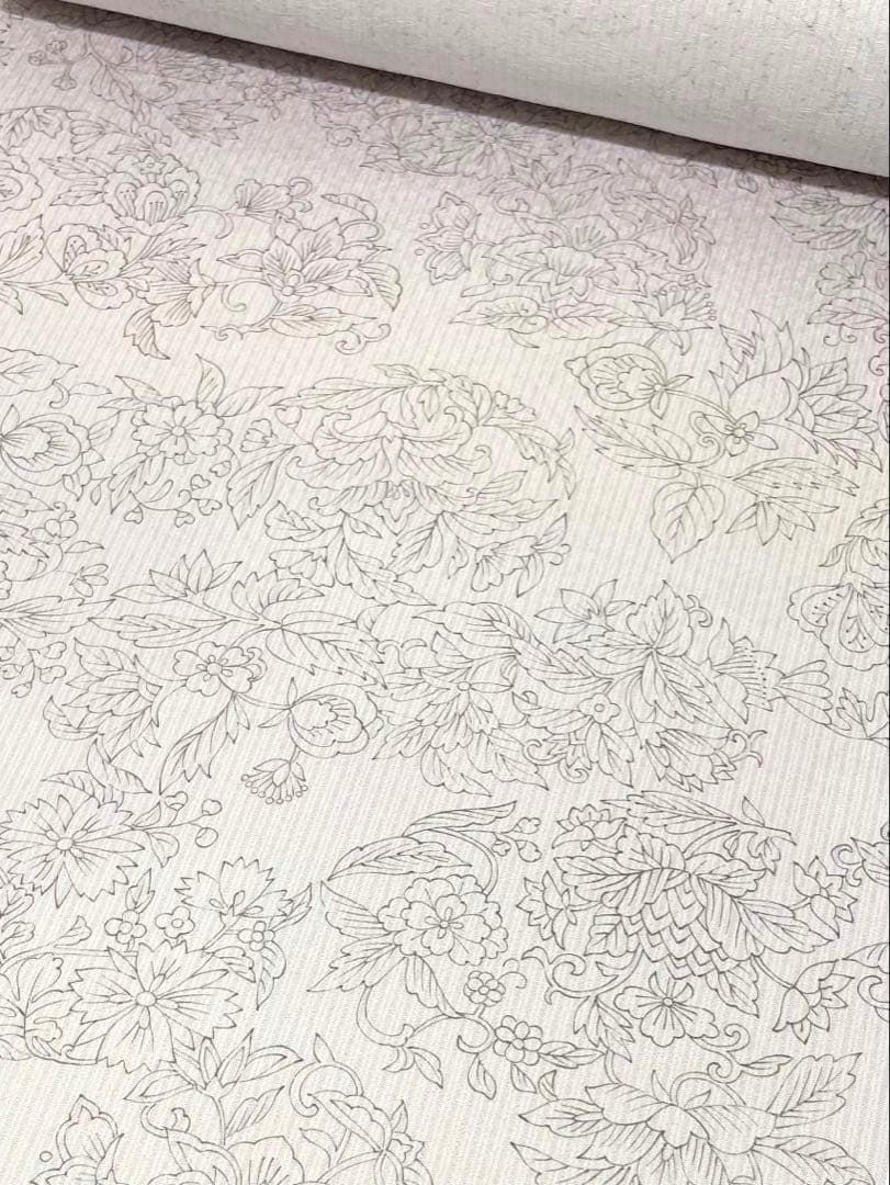 小紋 唐花 京友禅 丹後ちりめん 全体柄 反物 正絹 O125 - メルカリ