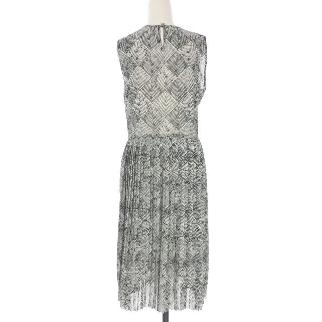 バウム ウンド ヘルガーデン BAUM UND 総柄 ノースリーブワンピース ドレス プリーツ 36 ブラック 黒 412 5240503 正規