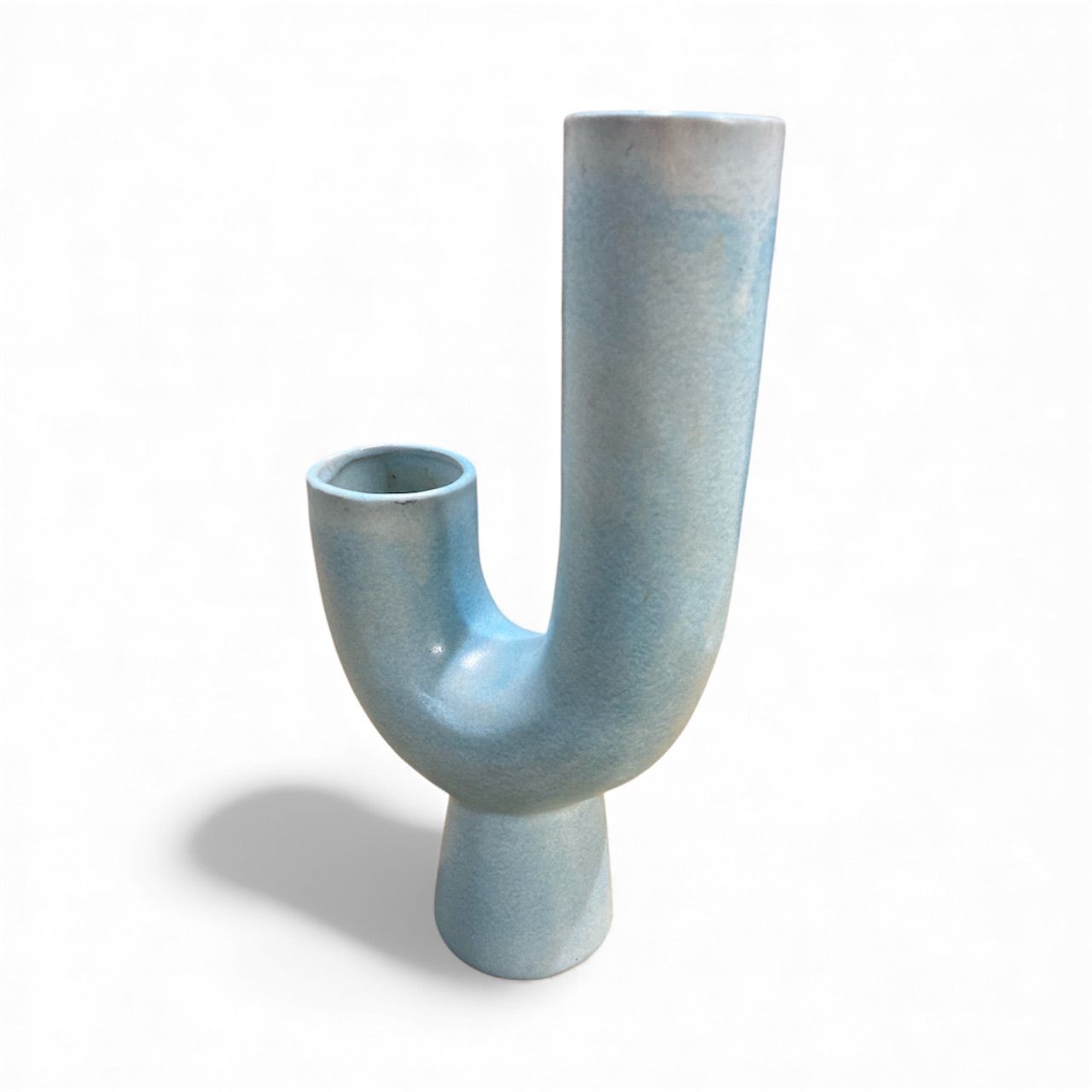 青色 陶器 花瓶 ユニークデザイン 高約33cm 花瓶 花器 フラワーベース