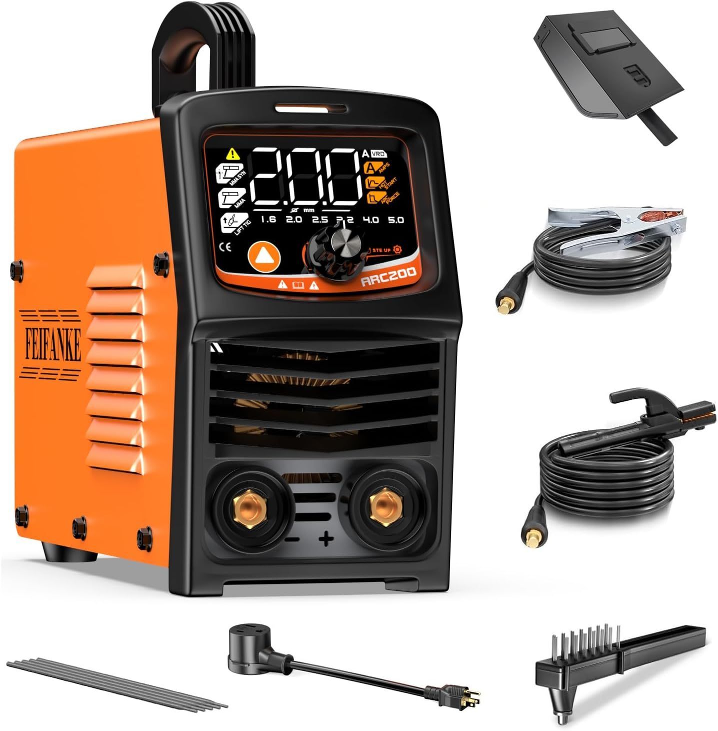 溶接機最大出力200 A 100 V 200 V兼用アーク溶接機 MMA Lift TIG アーク溶接機 1台3役 電気溶接機 簡易MMA溶接機 ホットスタート インバーター 初心者向け 液晶表示 310 26