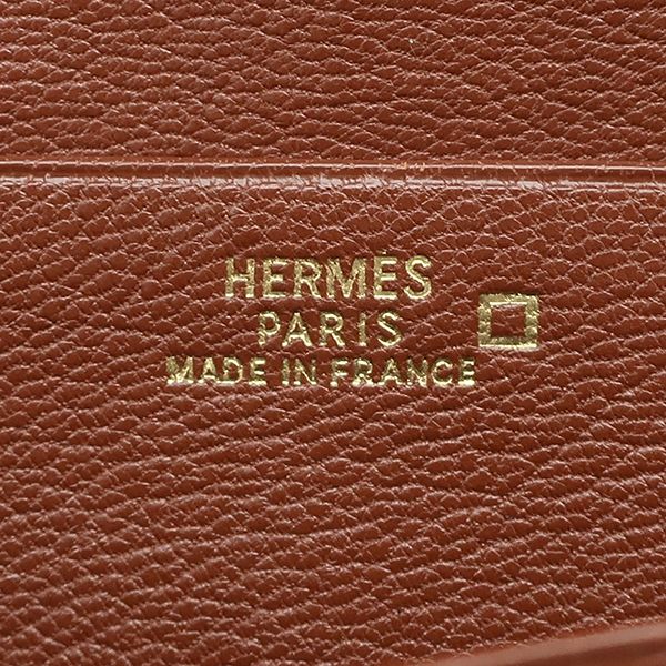 エルメス HERMES 長財布 ベアンクラシック アリゲーター ブラウン系