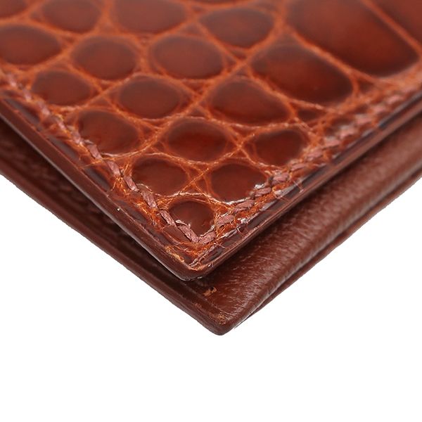 エルメス HERMES 長財布 ベアンクラシック アリゲーター ブラウン系