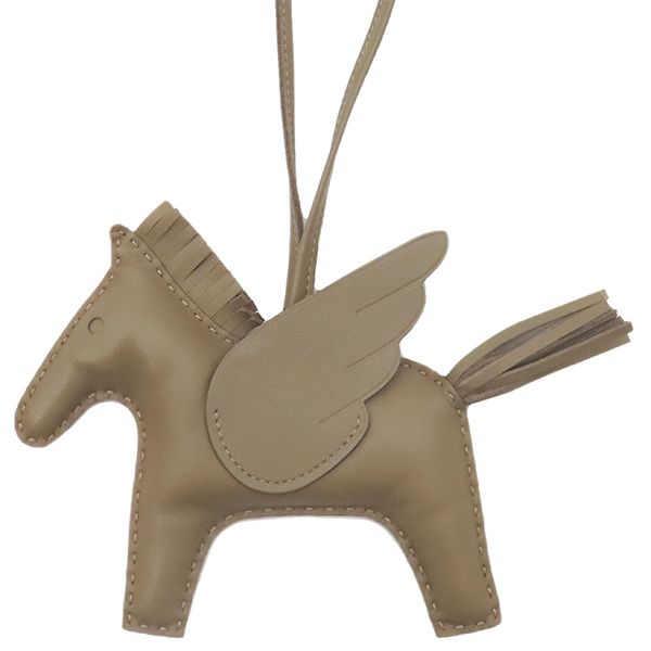 エルメス HERMES バッグチャーム ロデオMM ペガサス アニョーミロ エトゥープ グレージュ 単色 ソーエトゥープ W刻印 2025年製 箱