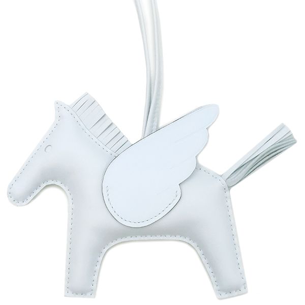 エルメス HERMES バッグチャーム ロデオMM ペガサス アニョーミロ ブルーブリュム ♥ 水色 単色 W刻印 2025年製 箱