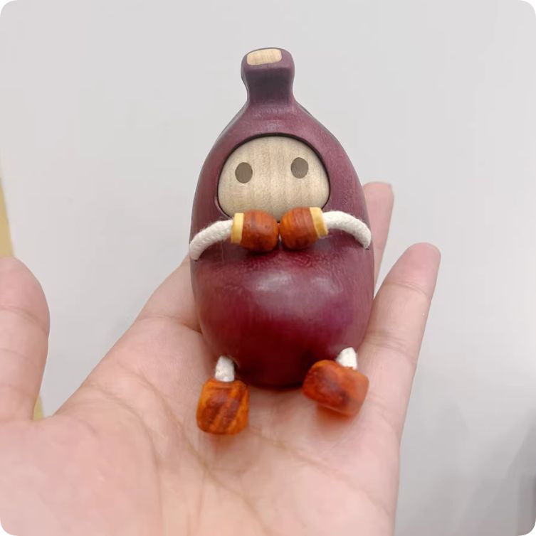 盛沢軒無垢材彫刻装飾品玩具野菜人形フィギュアアイデア置物お土産子供 プレゼント