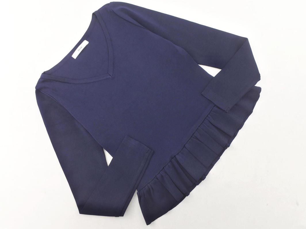 Rene ルネ ペプラム ニット カットソー size36/紺 ◇□ レディース