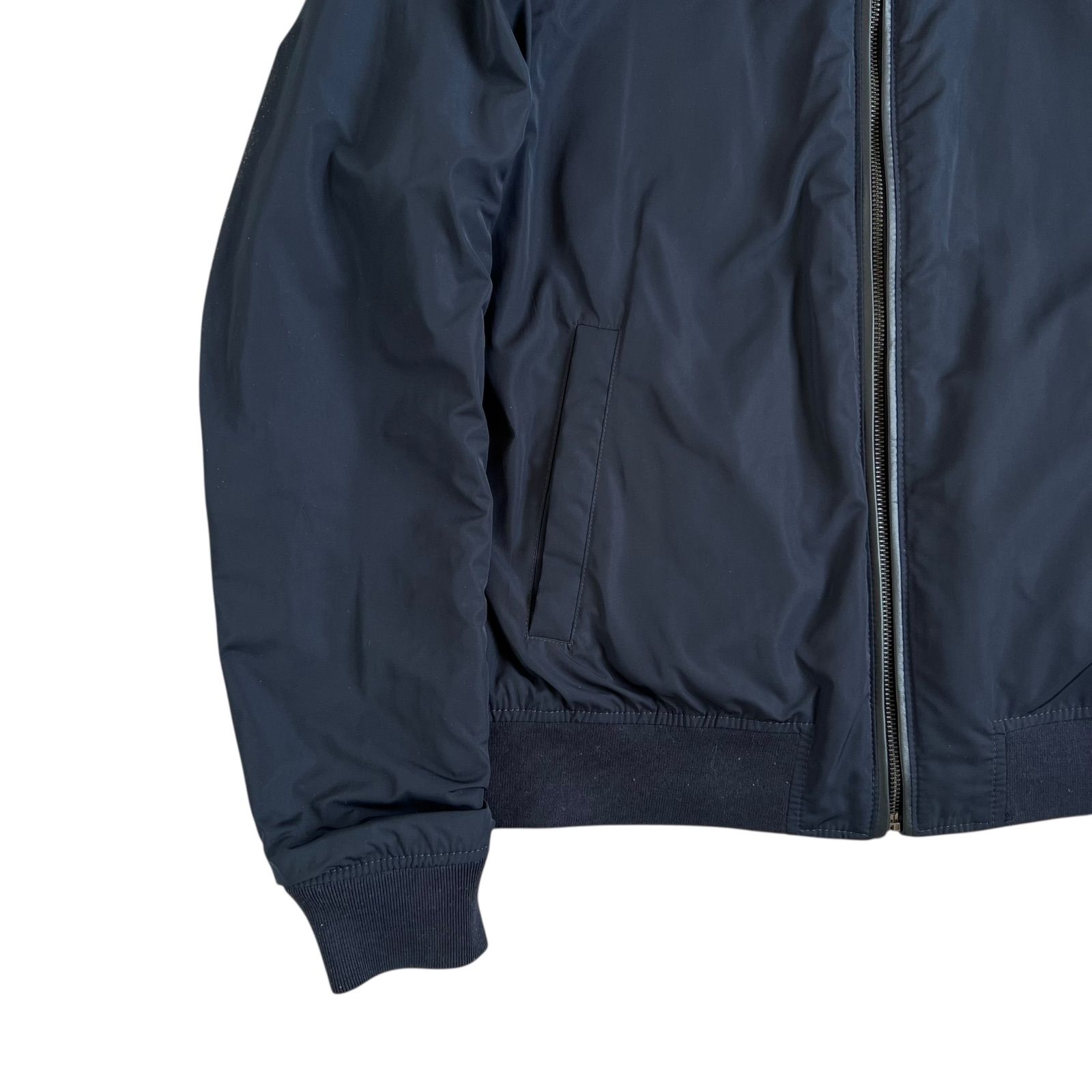 新品タグ付き✨ HUGO BOSS ラムレザージャケット 48 ネイビー L HUGO BOSS / ヒューゴボス ラムレザー リバーシブルジャケット
