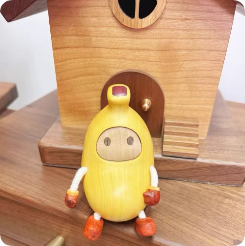 ポプラの木バナナの無垢材の彫刻の装飾品おもちゃの野菜の人形のアイデアの置物のおみやげの子供の のプレゼント