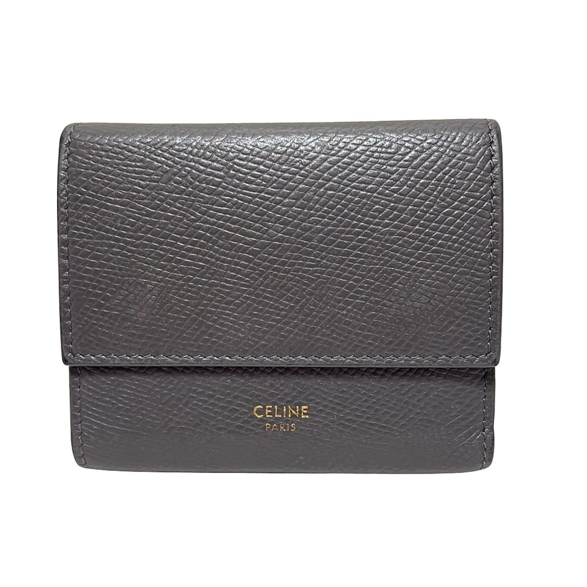 CELINE(セリーヌ) 3つ折り財布 - ダークグレー レザー - メルカリ