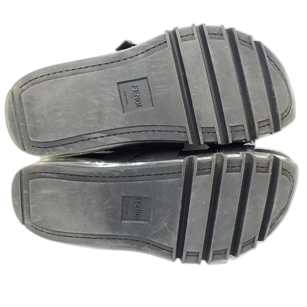 FENDI フェンディ サンダル サイズ7 パイソン ブラック メンズ/188644【】