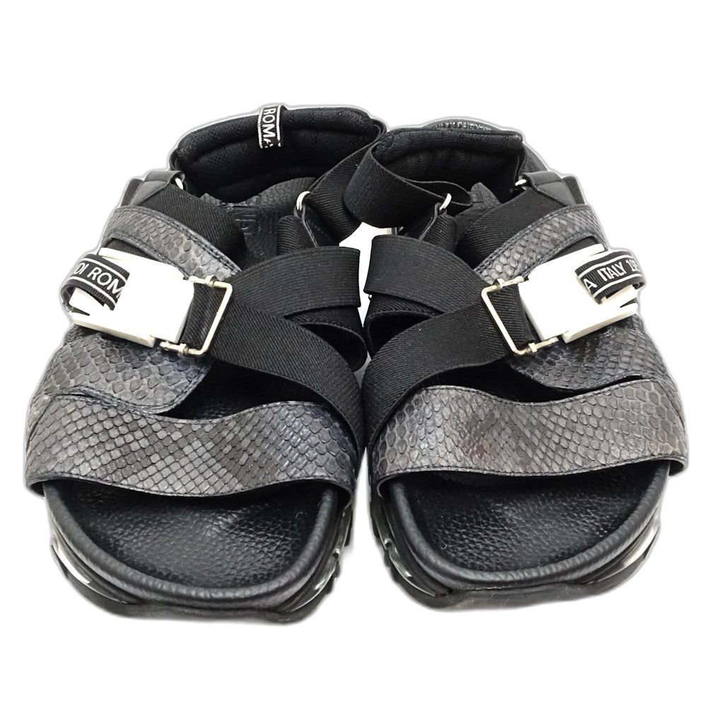 FENDI フェンディ サンダル サイズ7 パイソン ブラック メンズ/188644【】