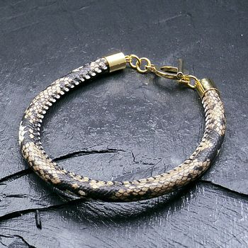 のパイソン 大金運スネークブレス へびの皮お守り付き