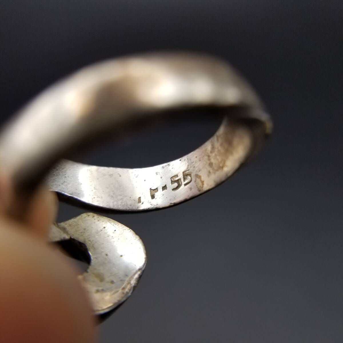 メキシコ 925 シルバー モダニスト ウェーブ ヴィンテージ リング 銀