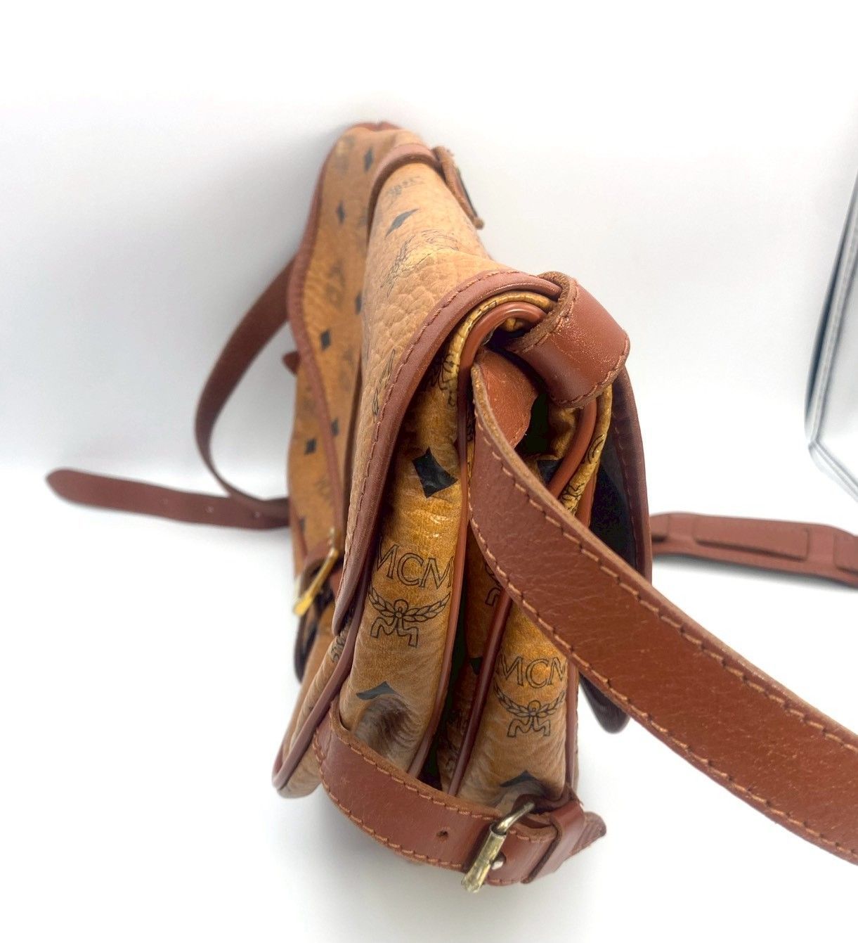 MCM エムシーエム ショルダーバッグ ヴィセトス柄 本革 ブラウン 斜め