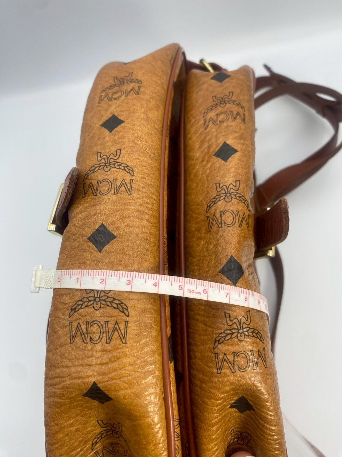 MCM エムシーエム ショルダーバッグ ヴィセトス柄 本革 ブラウン 斜め