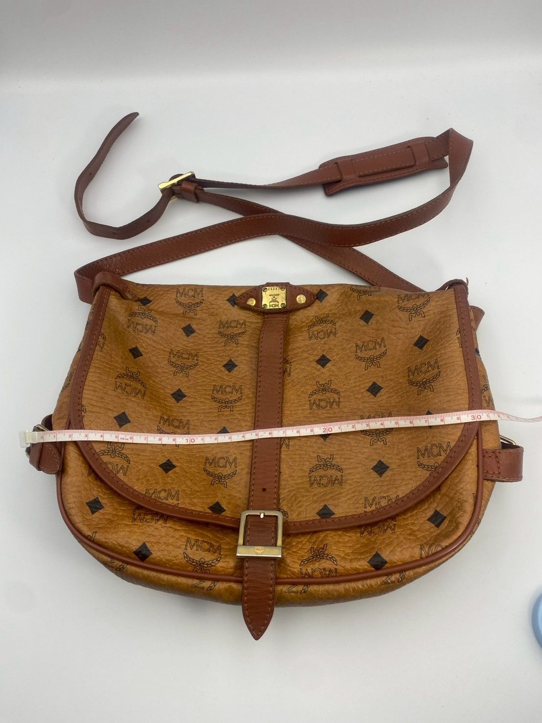 MCM エムシーエム ショルダーバッグ ヴィセトス柄 本革 ブラウン 斜め