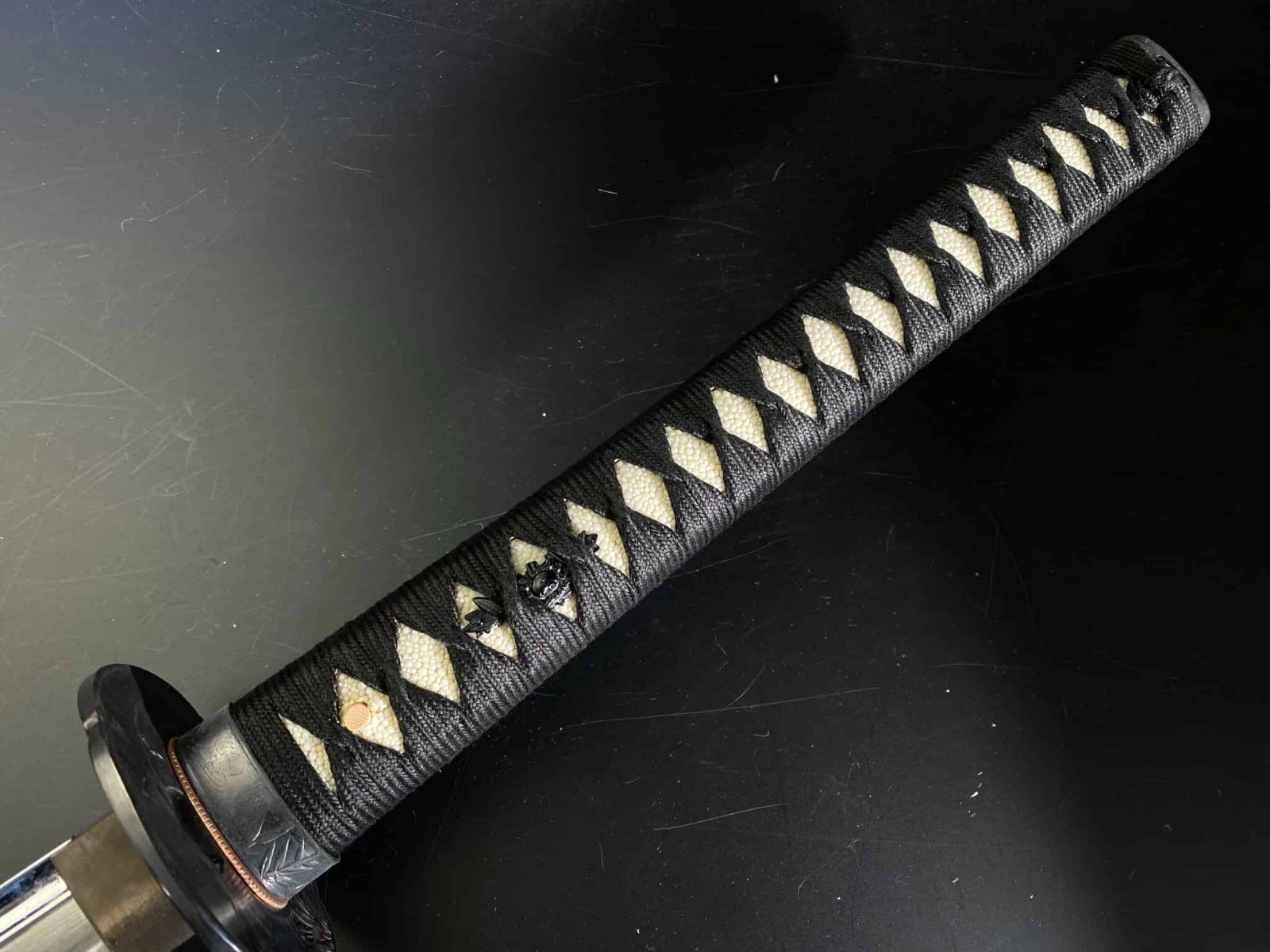 V ROAD 模造刀 黒石目 古立二刀流 本鮫 二重刀袋付き 美術刀剣