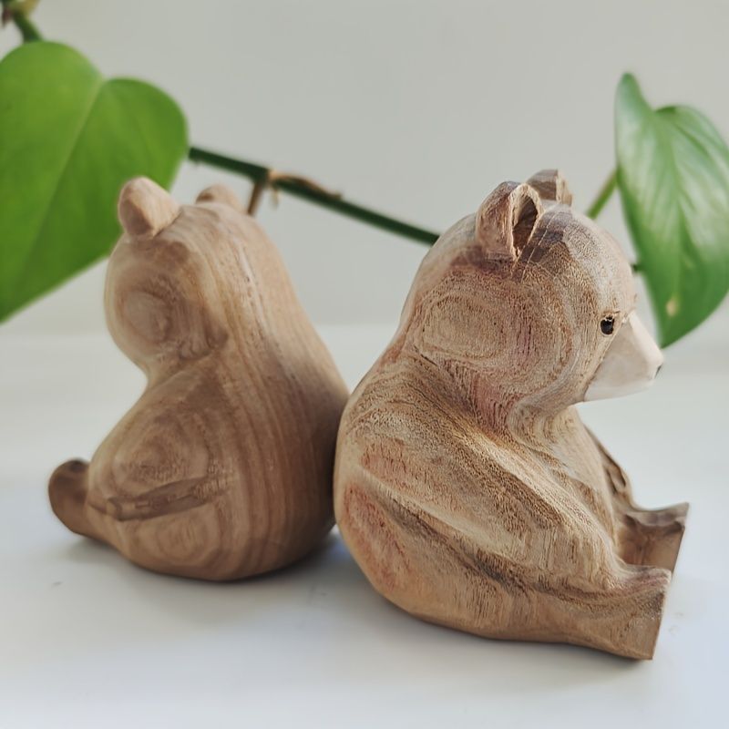 熊 くま 手彫り木製ベアオブジェ｜温もりあふれるハンドクラフト