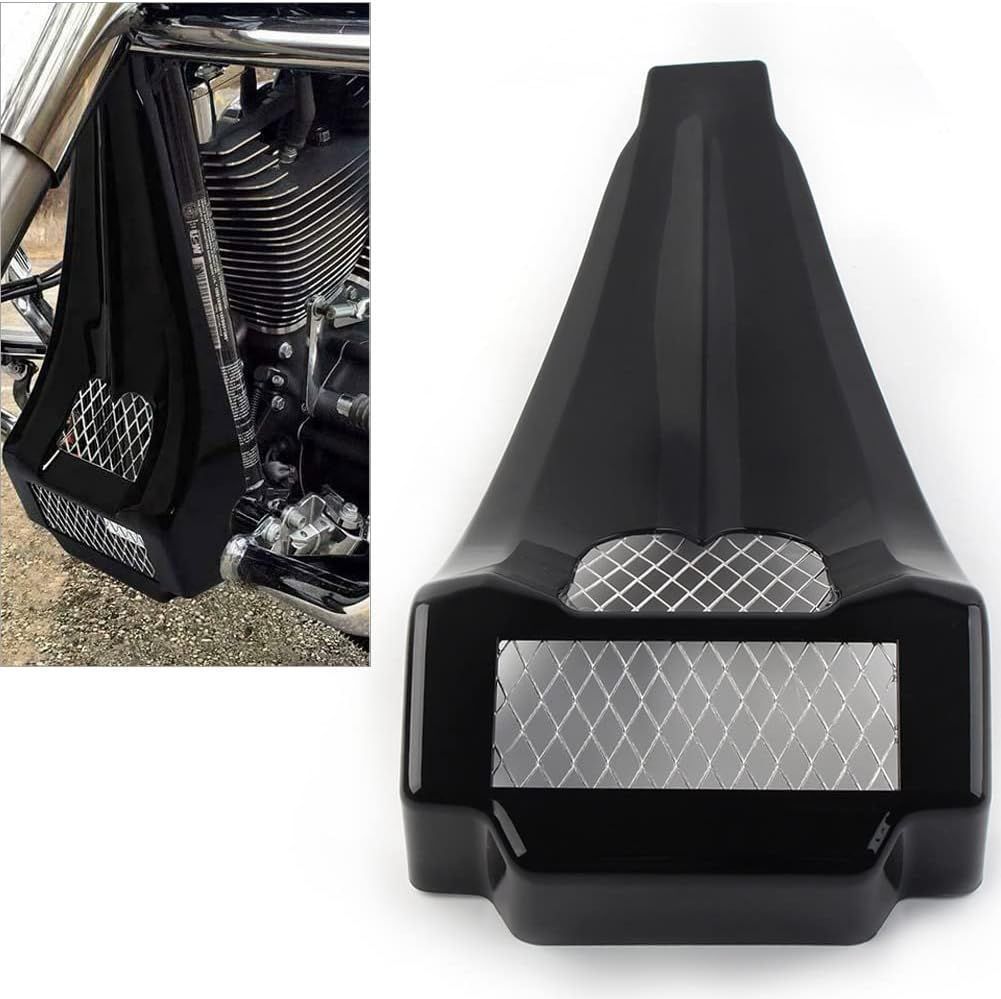 ハーレー ツーリング ロードキング 1996 2013 フロント チンスポイラー ラジエーターカバー カスタムパーツ ブラック