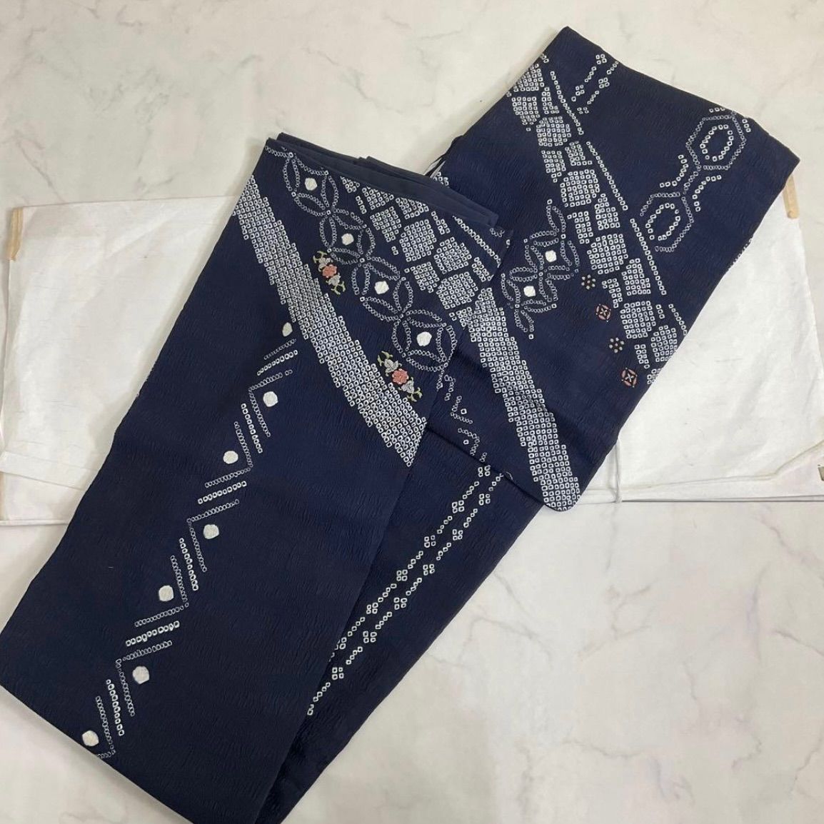 kimono one kimonoarisa 厳選 素敵な附下訪問着 絞り刺繍仕上げ 袷 広衿 絞り 裄64肩丈159.5