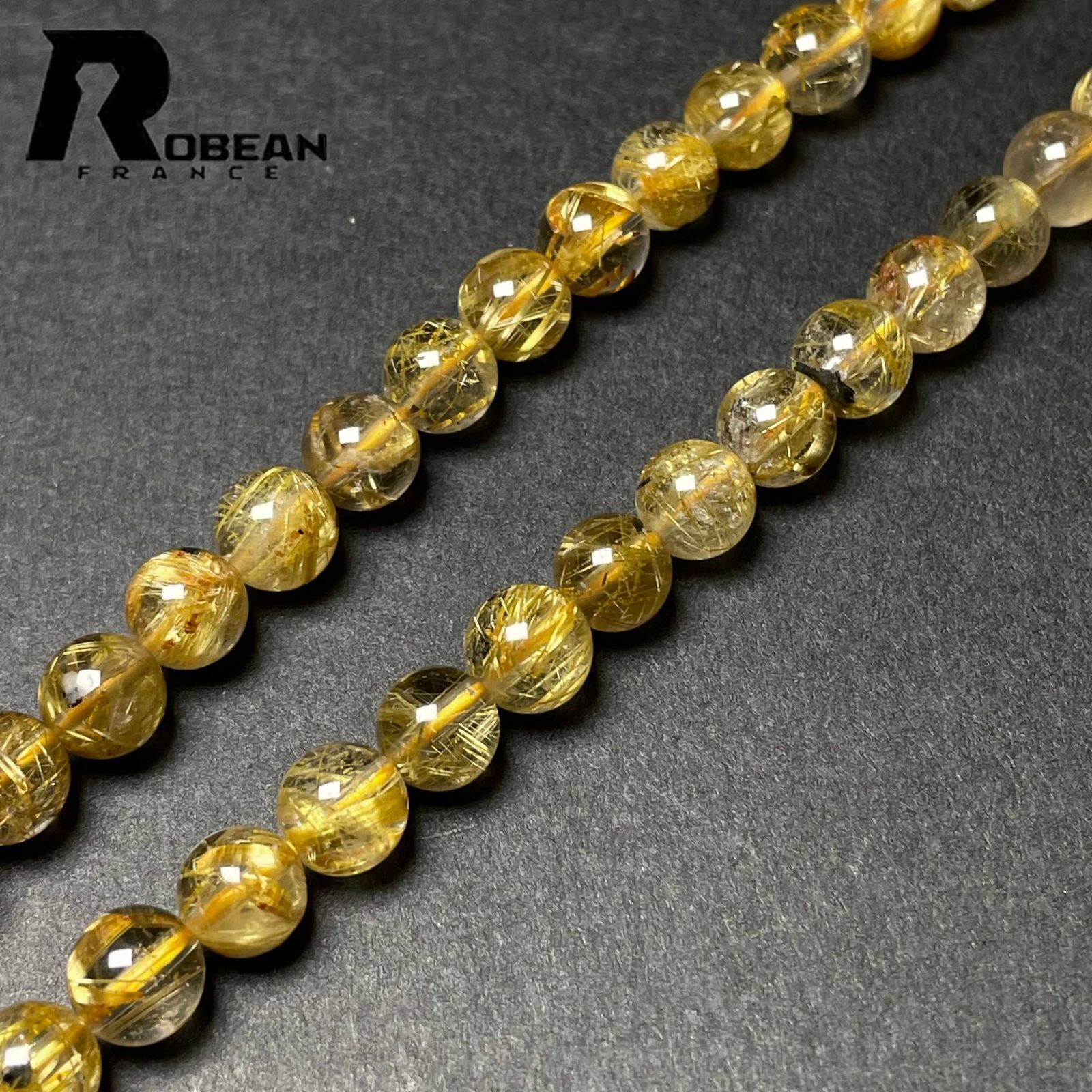 レア EU製 定価15万円☆ROBEAN・太陽花タイチンルチル☆黄金針水晶