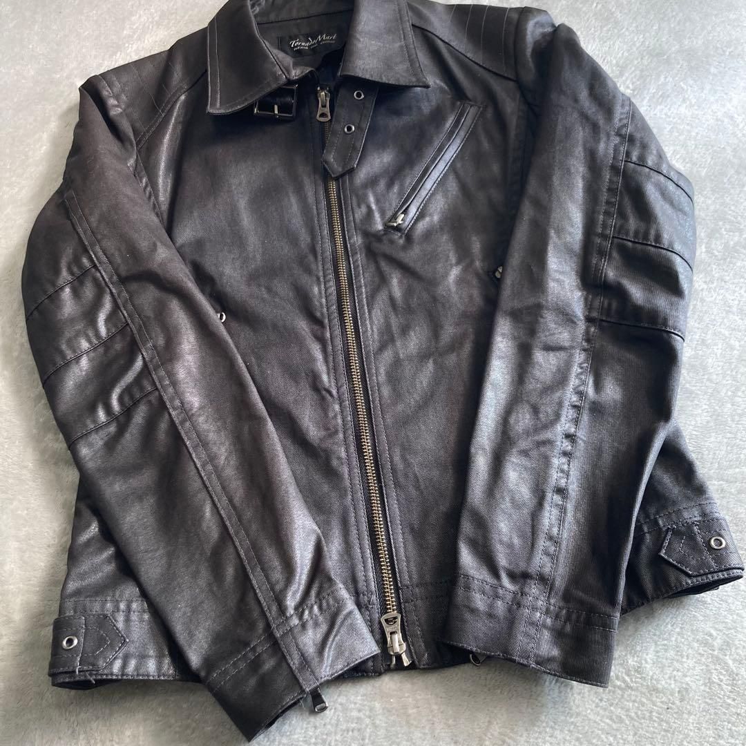 トルネードマート ライダースジャケット コーティング ブラック M