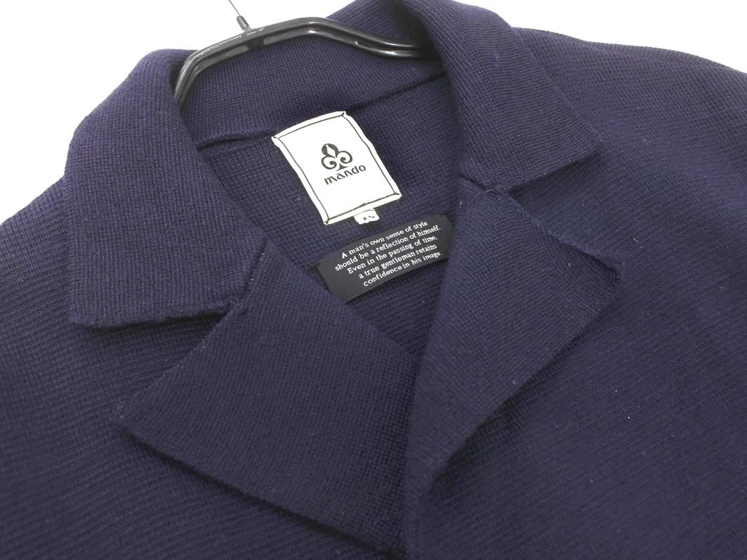mando マンド ウール100% ニット ジャケット size38/紺 ◇□ メンズ