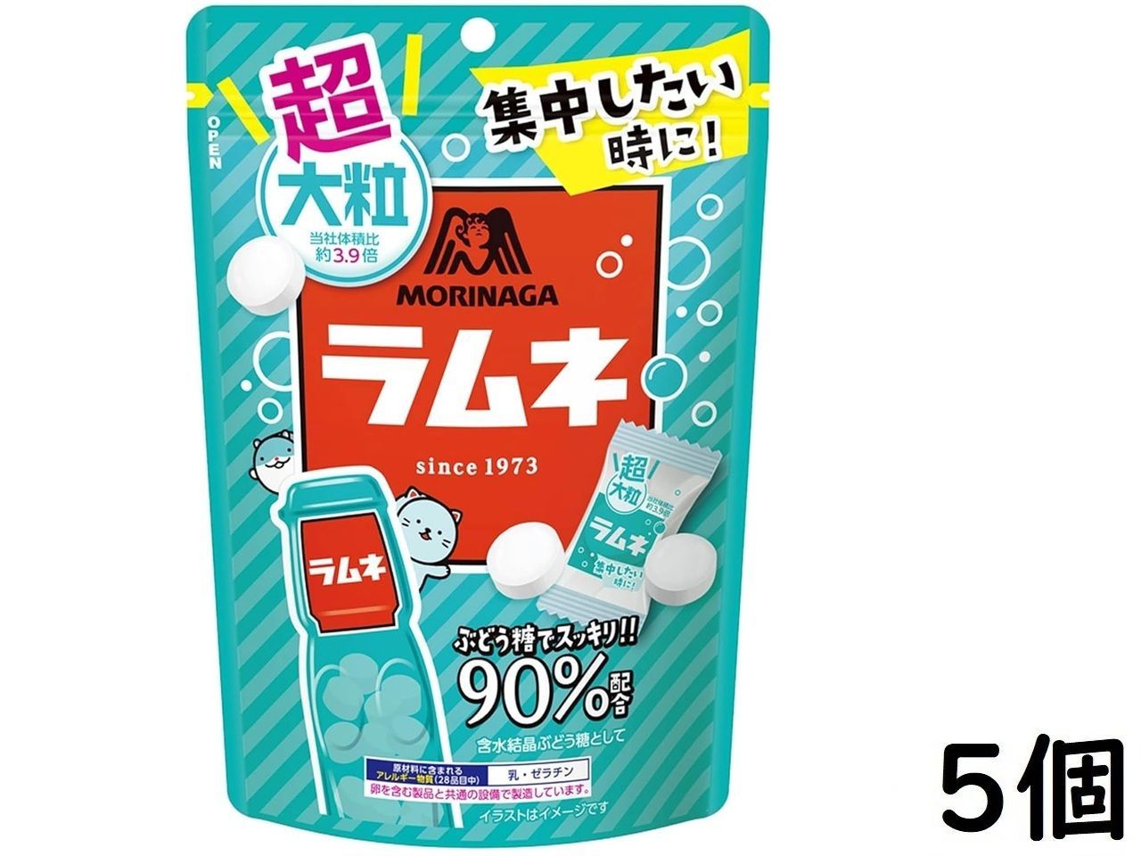 森永製菓 超大粒ラムネ 60g×5個 ぶどう糖90% - メルカリ