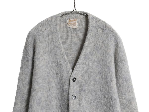 60s 70s USA製 ☆ Kandahar モヘア ニット カーディガン メンズ M