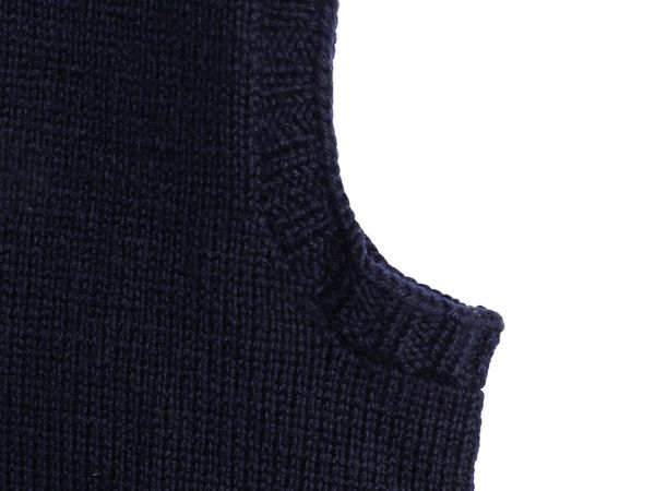 40 s アメリカン レッドクロス ウール ハンド ニット ベスト メンズ レディース M 程| ヴィンテージ ミリタリー セーター 赤十字 大戦 紺