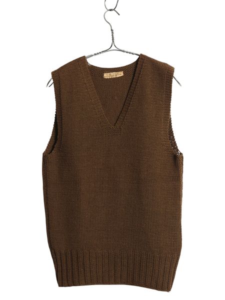 40 s アメリカン レッドクロス ウール ハンド ニット ベスト メンズ レディース M 程| ヴィンテージ ミリタリー セーター 大戦 赤十字