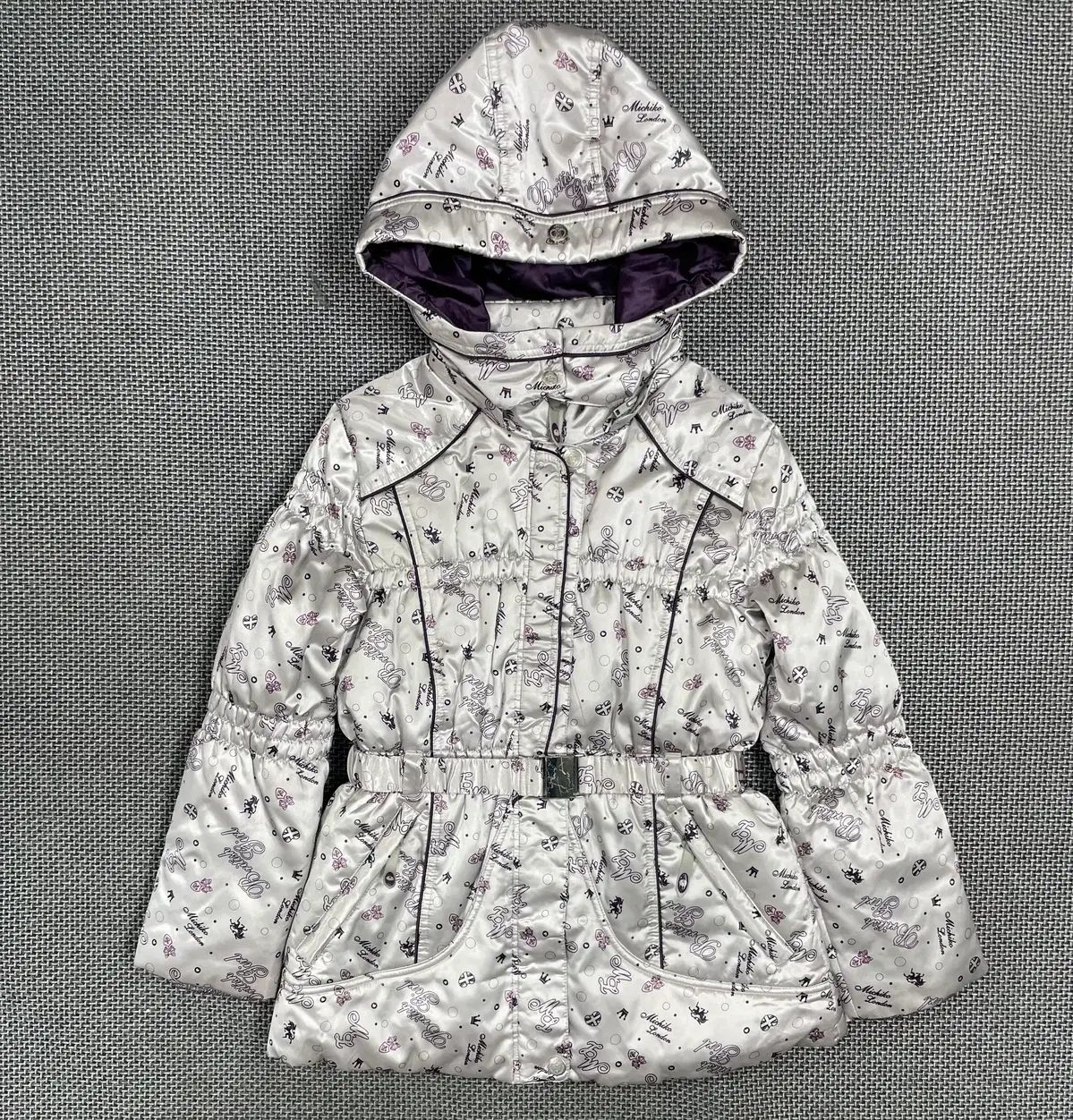 ジュニアアウター ミチコ ロンドン フード ダウン