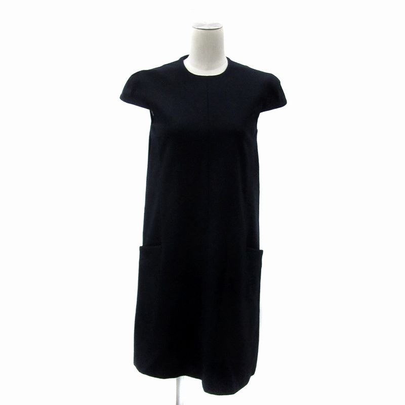 美品 YOKO CHAN クルーネック 膝丈 キャップスリーブ ワンピース ヨーコチャン YOKO CHAN クルーネックキャップスリーブワンピース ひざ