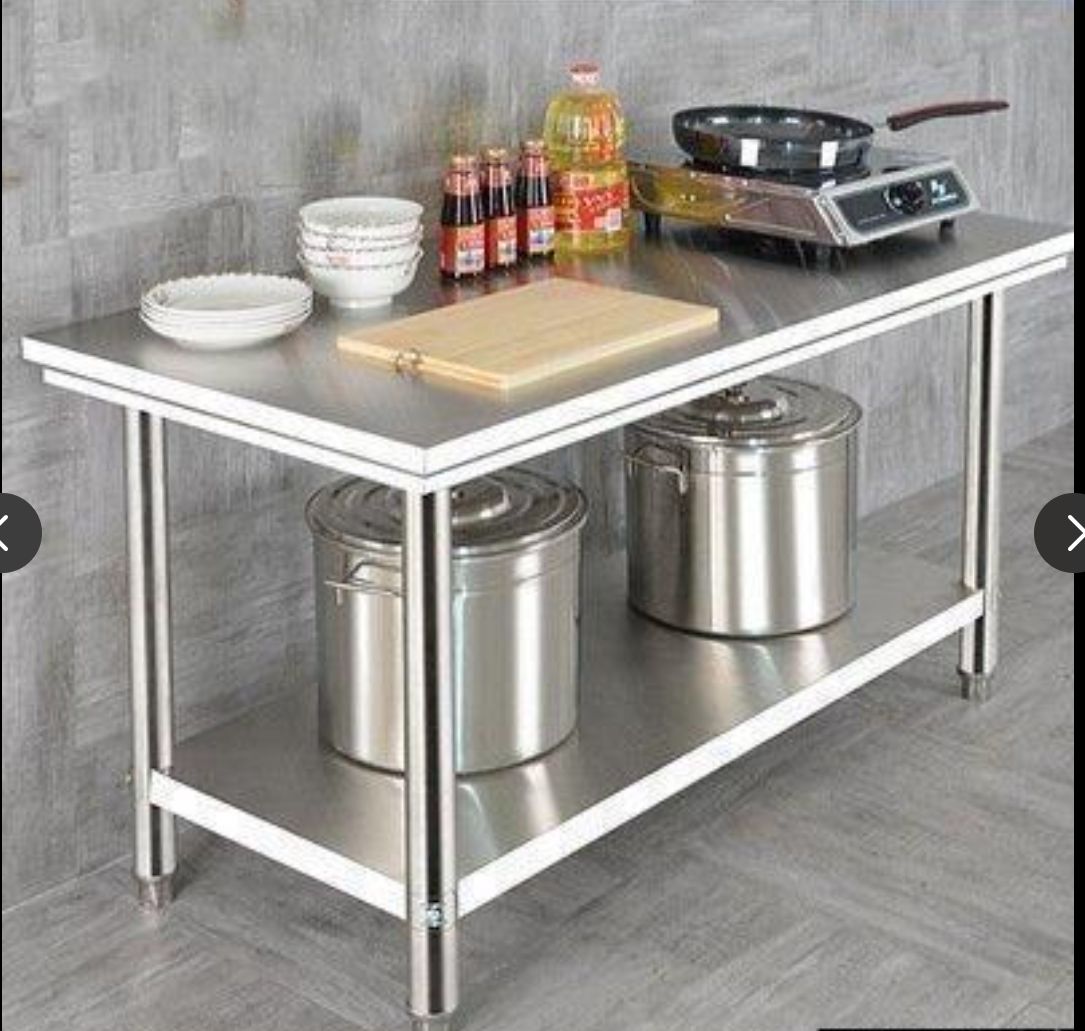 大好評 品 ステンレス作業台 キッチン操作台 家庭用業務用 2層作業台 作業卓 作業テーブル 大容量収納作業台 手入れ簡単