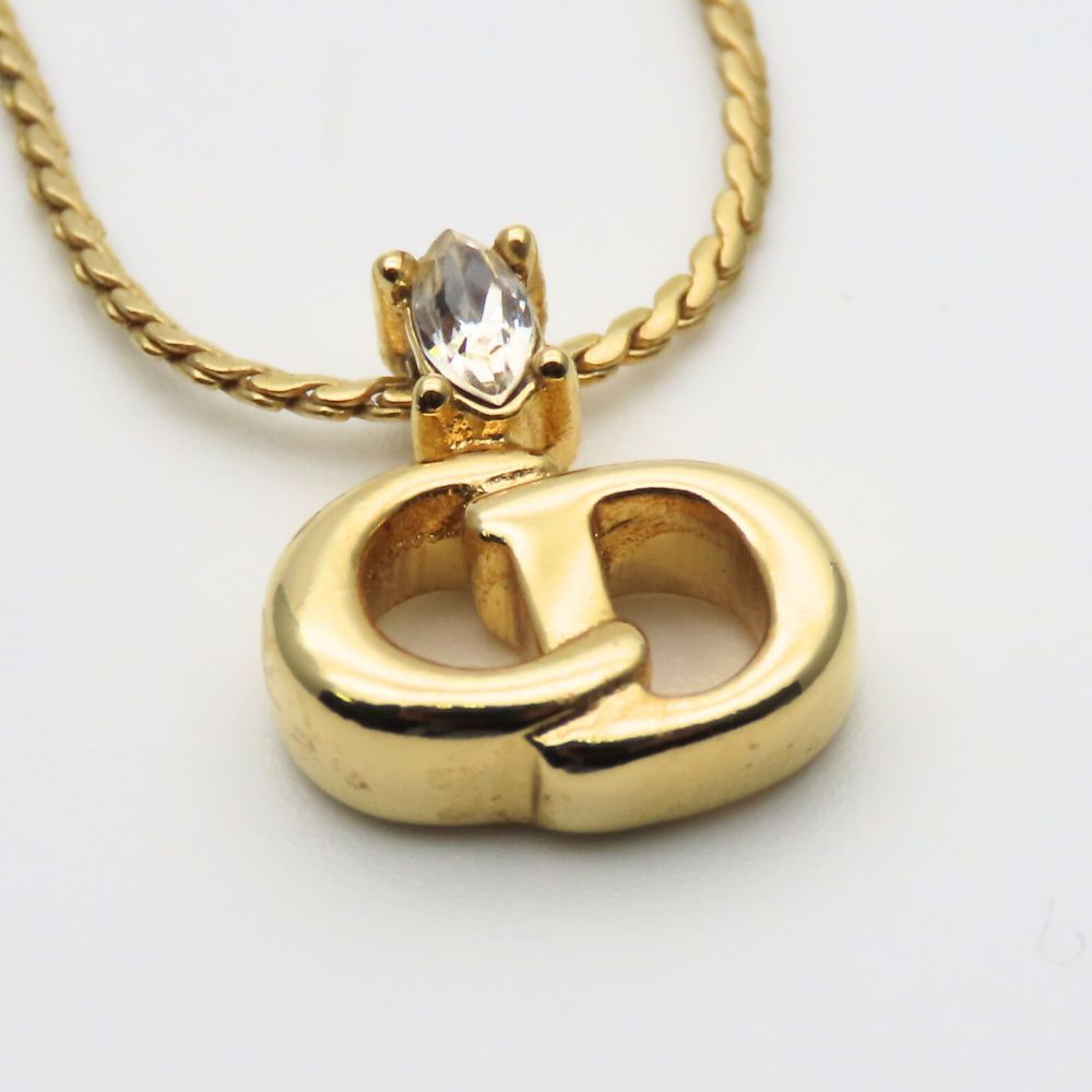 中古】 クリスチャンディオール ネックレス メタル ラインストーン