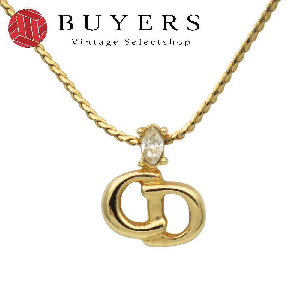 中古】 クリスチャンディオール ネックレス メタル ラインストーン