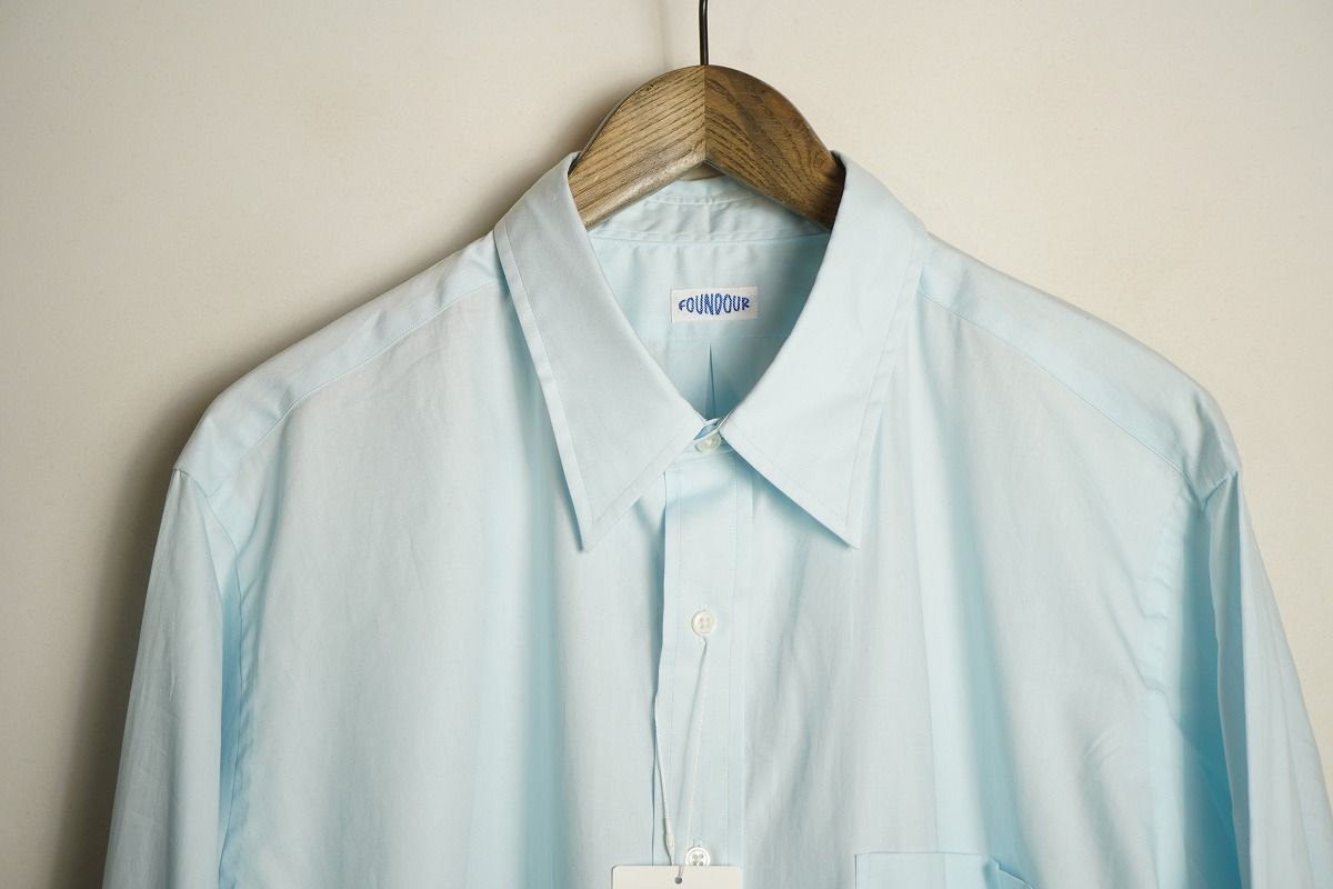 25 SS ファウンダ REGULAR COLLAR SHIRT レギュラー シャツ 長袖 SAX 水色 サイズ3 1123 P