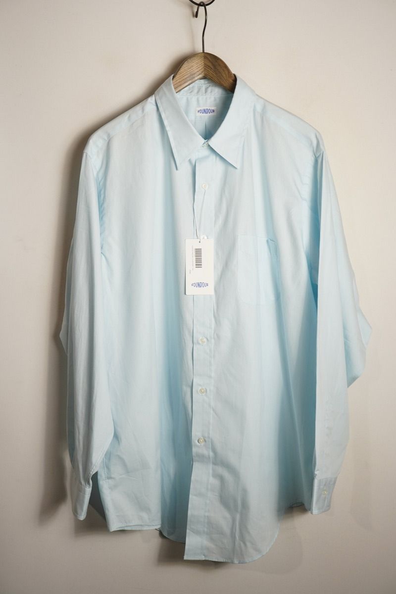 25 SS ファウンダ REGULAR COLLAR SHIRT レギュラーカラー シャツ 長袖 SAX 水色 サイズ3 1123 P♪