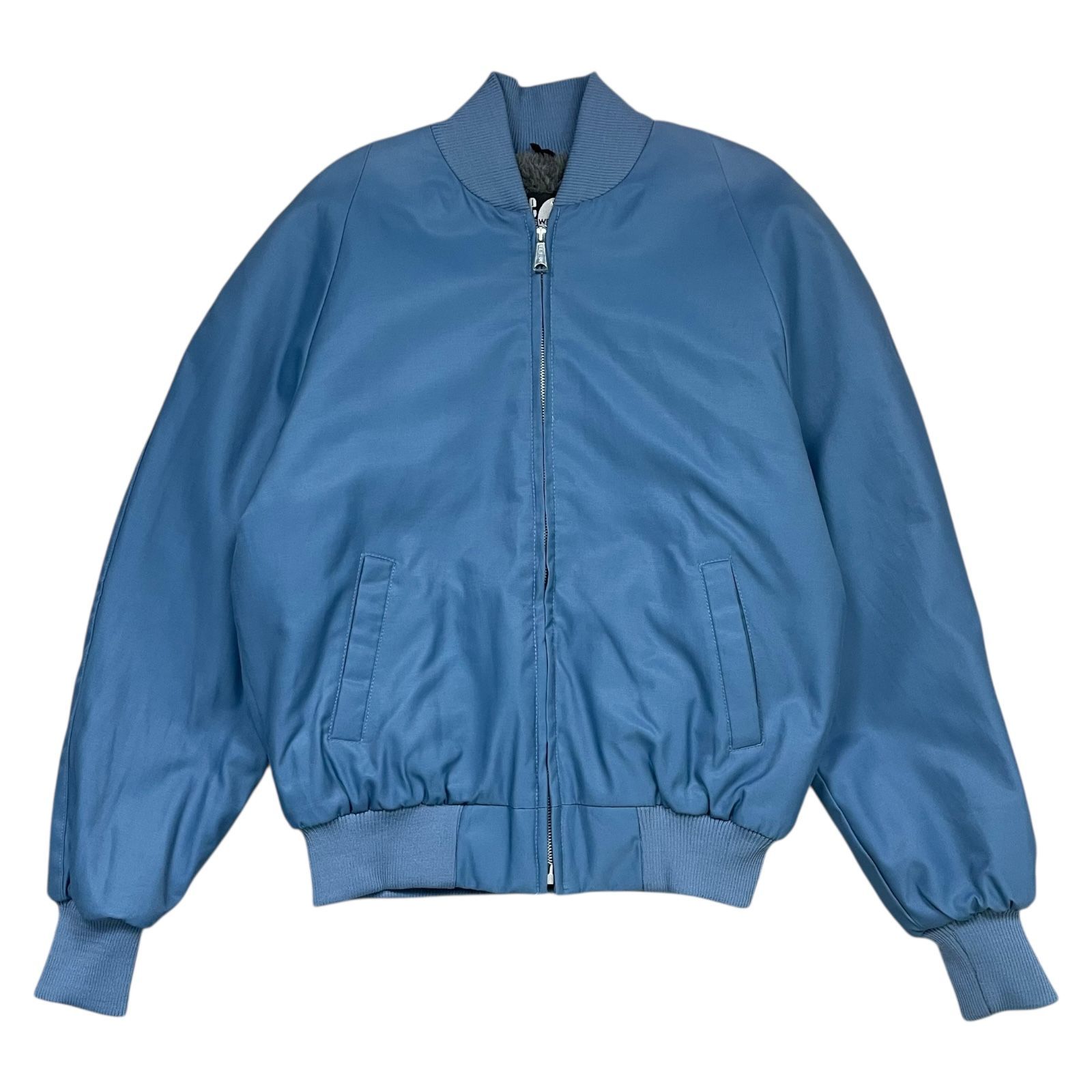 90s ライススポーツウェア シェルパ ライン ボンバー ワーク ジャケット サイズ 40 カナダ製 青 ブルー