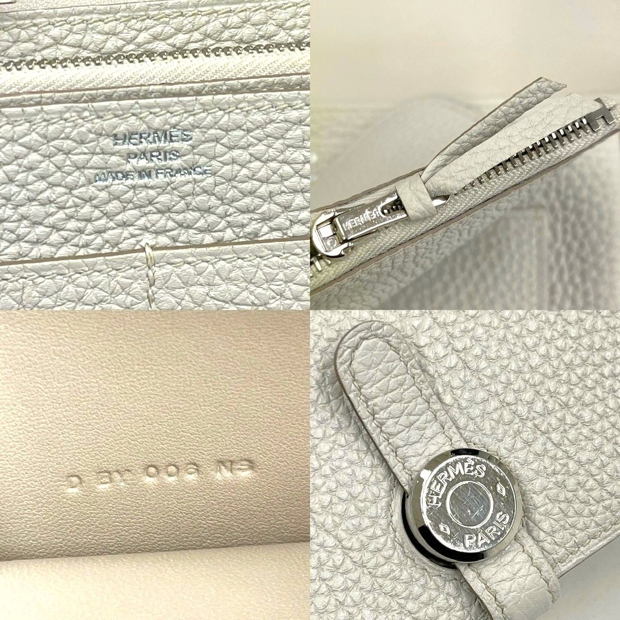 未使用に近い☆ エルメス ドゴンデュオ ベトン トゴ 長財布 D刻印 